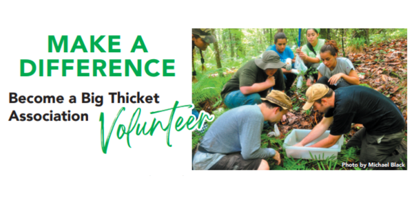 Big Thicket Association volunteer invitation graphic